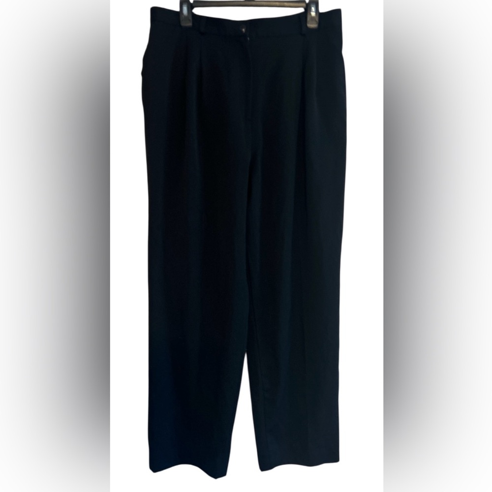 Vintage Preview Collection Womens 100% Wool Dress Pants Lined Pockets Black 16
